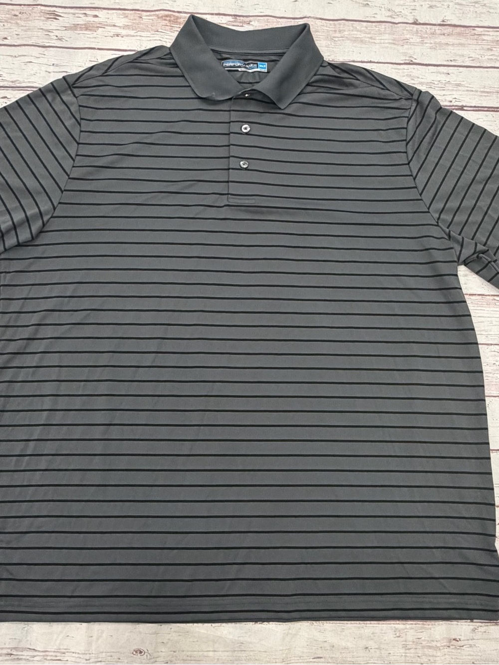 Men’s black and gray polo golf short sleeve performance shirt XLT casual work